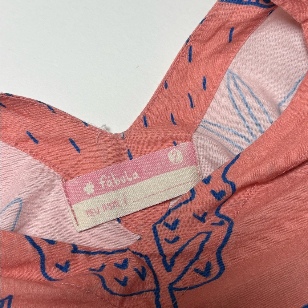 Coral Elephant Print Ruffle Sleeve Dress - Picture 4 of 7